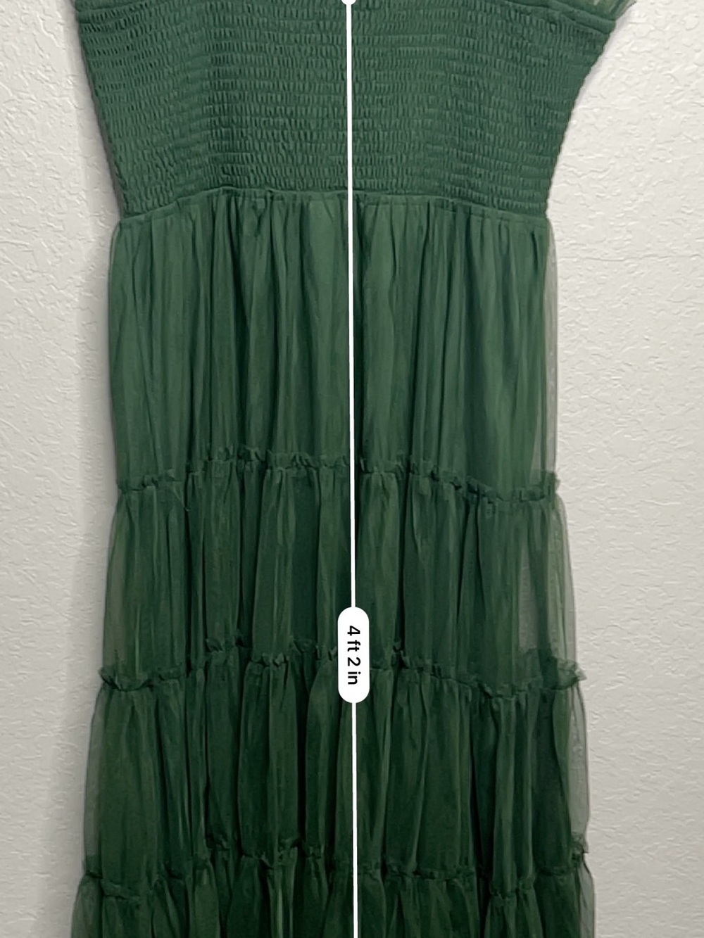 Baltic Born Olive Green Tiered Tulle Maxi Dress - Picture 7 of 9